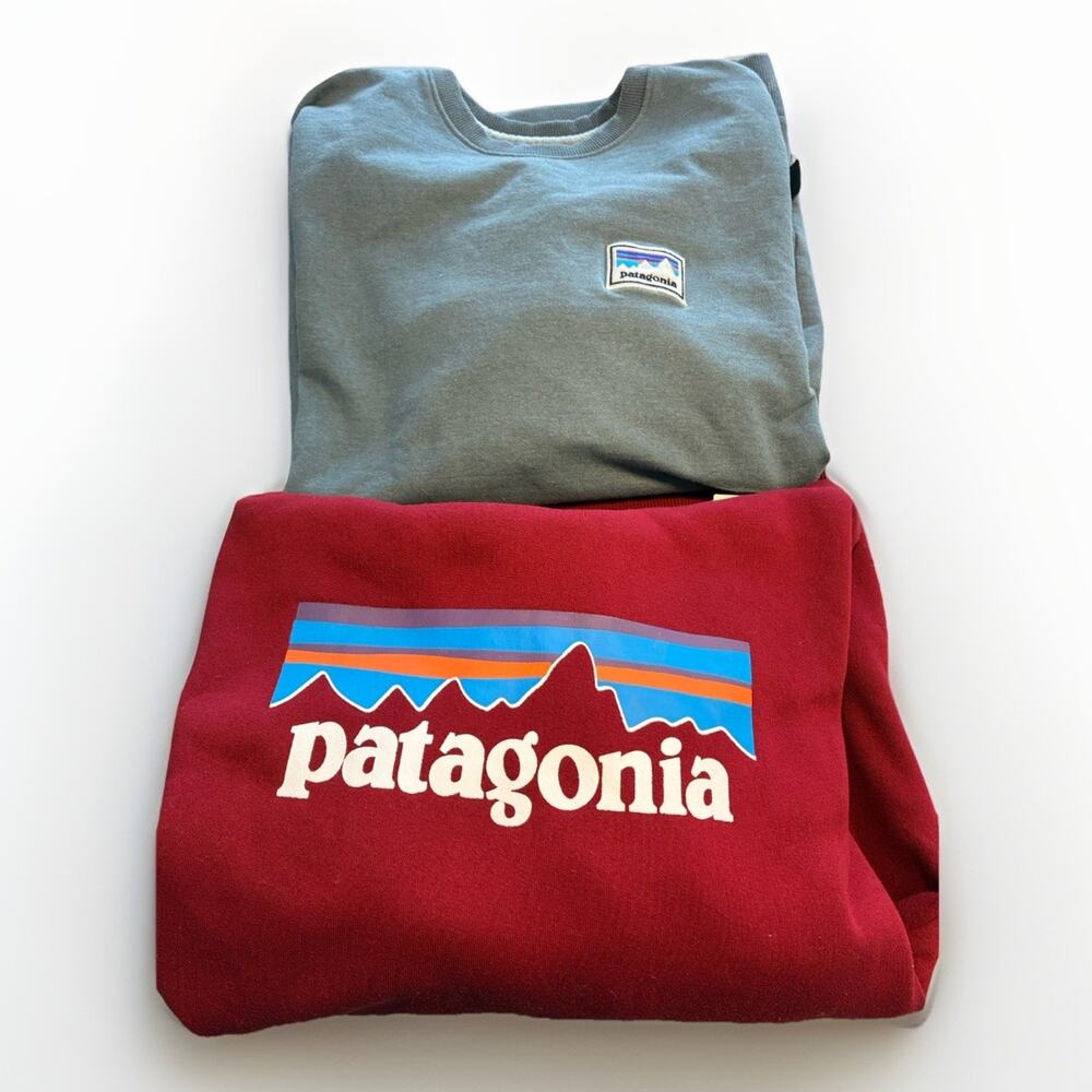 Patagonia Lot Of 2 Sweatshirts Uprisal Crew And Red Hoodie Mens Size M